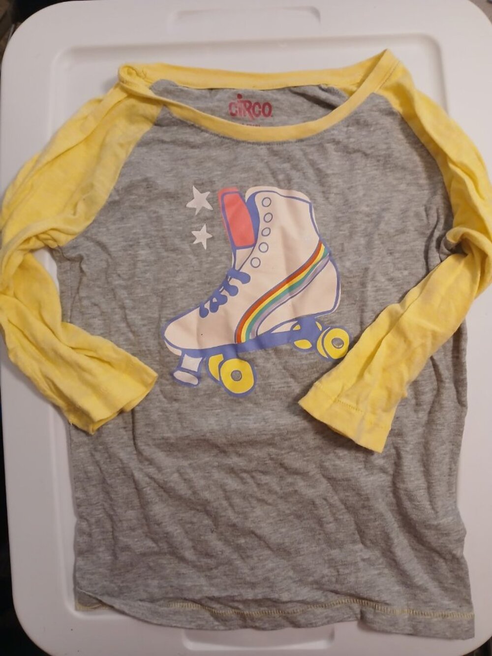 Circo Girls M (7/8) Yellow Roller Skate Shirt